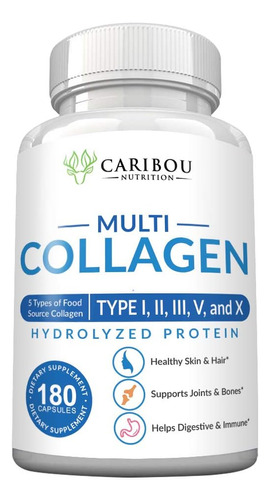 Colageno Multiple Tipo I, Ii, Iii, V Y X 180 Capsulas