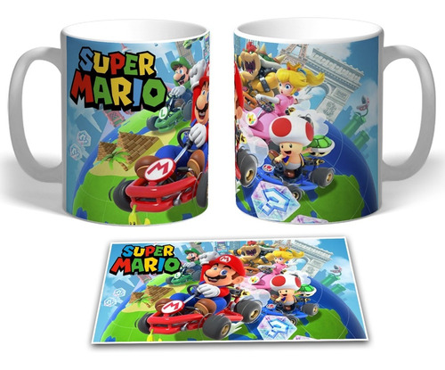 Taza Plástica Mario Bross Kart 