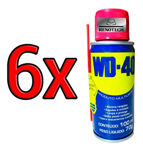 Desengripante Lubrificante Multiuso Spray Wd40 100ml 6x