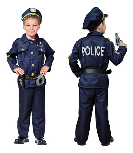Kizzyland Disfraz De Oficial De Policía Para Niños, Disfraz