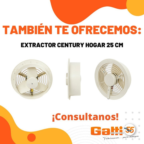 Extractor De Aire Para Baño / Cocina 30 Cm Para Pared Gatti Ventilacion