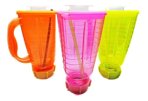 Set 3 Vasos Licuachela En Colores Neon 