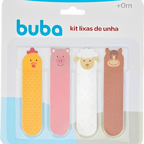 Kit Lixas De Unha Infantil Fazendinha 4 Unidades Multicor Buba Multicor