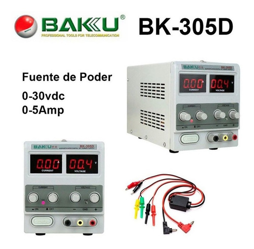 JUEGO DE PINZAS FUENTE ALIMENTACIÓN REGULABLE DIGITAL 0~15V BAKU 1502D JUEGO DE PINZAS FUENTE ALIMENTACIÓN REGULABLE DIGITAL 0~15V BAKU 1502D