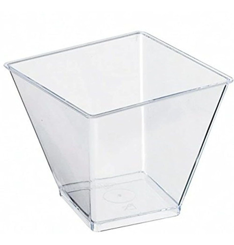 Packnwood Square Clear Plastic Cup 24 X 24 Top 15 X 15 Base