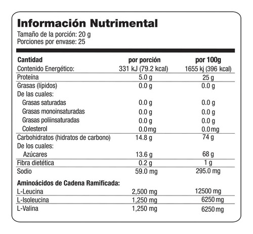 Imagen 5 de 8 de Bcaas - Aminoácidos (leucina:isoleucina:valina ) De 500 G