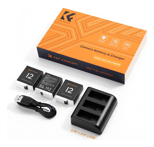 Kit De 3 Baterías + Cargador Triple Para Gopro Hero 09,10,11