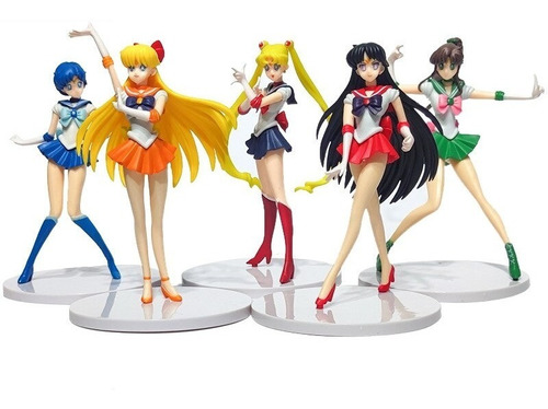 Figuras Sailor Moon X5 Prisma Lunar Marte Saturno Pvc