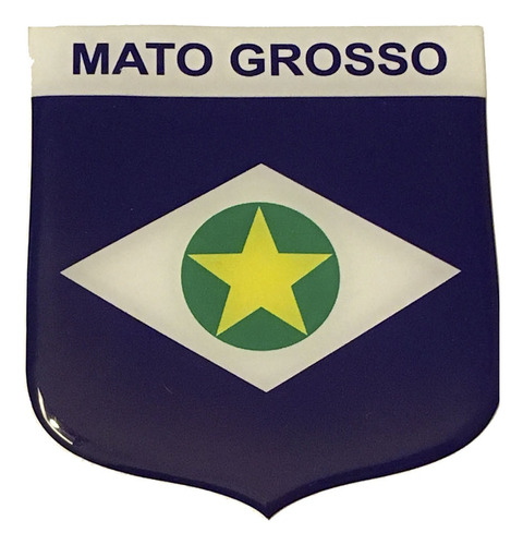 Adesivo Resinado Em Escudo Da Bandeira Do Mato Grosso