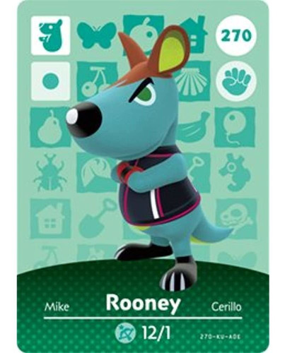 Rooney - Tarjeta De Amiibo De Nintendo Animal Crossing Happy