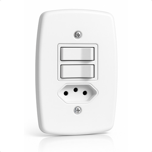Interruptor 2 Teclas Paralelas Tomada 10a Ideale Pluzie 3223