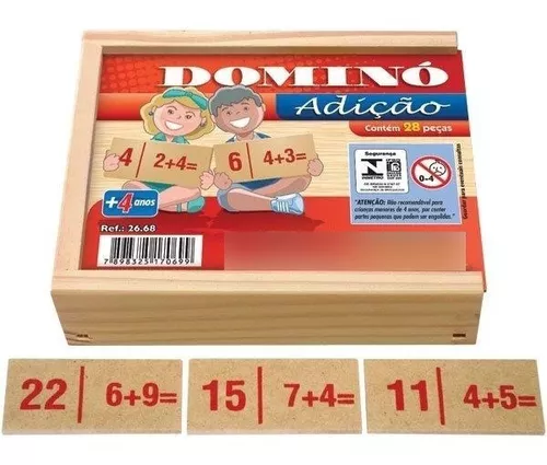 Kit 2 Dominós Educativos Matemática Divisão e Multiplicação Jogo