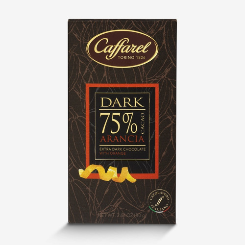 Nuevo! Chocolate Caffarel Dark 75% Cacao Naranja Imp. Italia