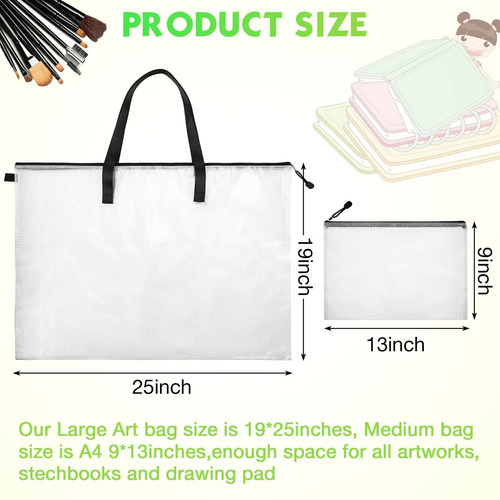 5 Bolsas De Arte De 19 X 25 Pulgadas, Organizador De Póste.