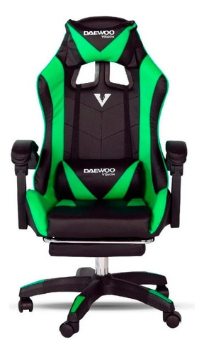 Silla Gamer Daewoo Rifle Blue Dw-sgb002na 180kg 360º Verde Altura Regulable Con Ruedas