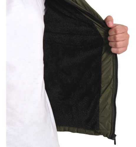 Campera Hombre Corderito Capucha Desmontable Bolsillo Cierre