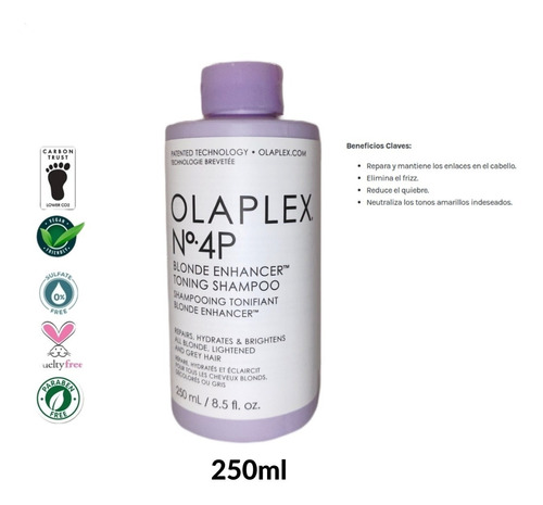 Olaplex Nº 4p Shampoo Tonalizante Violeta Potenciador Rubio