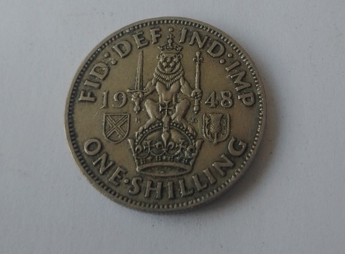 Moneda One Shilling De Plata Año 1948