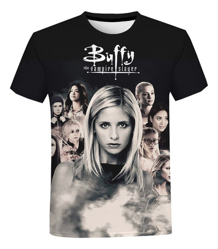 Hjb Playera Estampada Con Gráficos De Buffy The Vampire