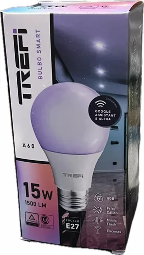 Lámpara Led Bulbo Wifi 15w Rgb Luz Fria Calida Smart Life