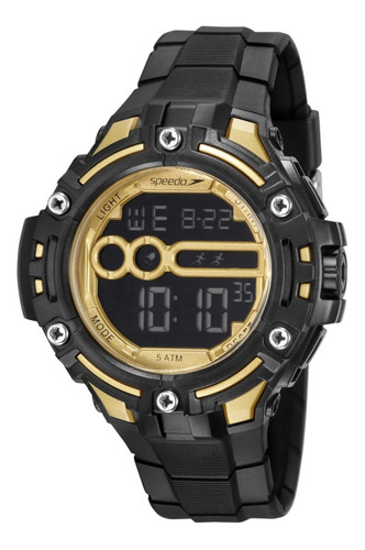 Relógio Speedo Masculino Digital Esportivo Preto/amarelo