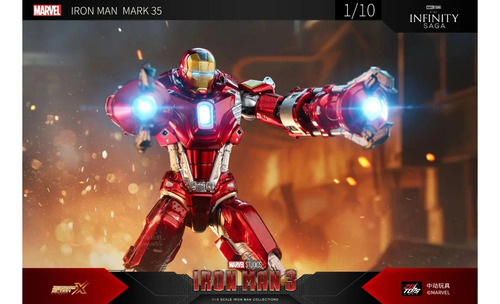 Figura De Acción Zd Iron Man Mk35 A Escala 1/10, Juguete Par