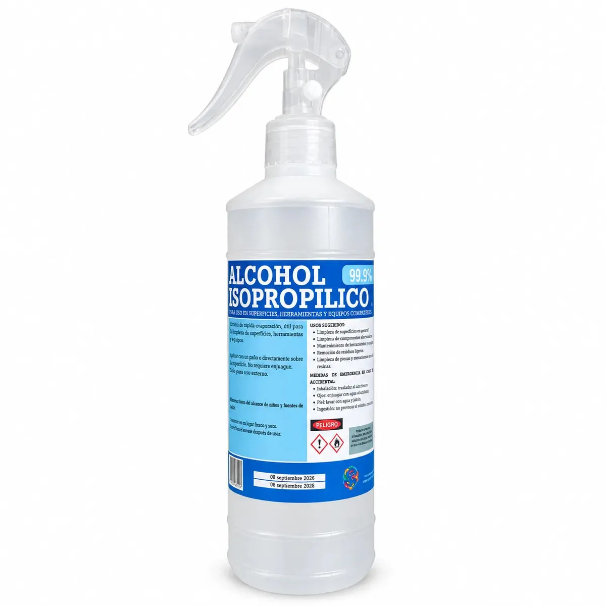 Kit de Limpieza Electrónica con Alcohol Isopropílico 99.9% 500 mL y Atomizador | Industrias Polimoleculares