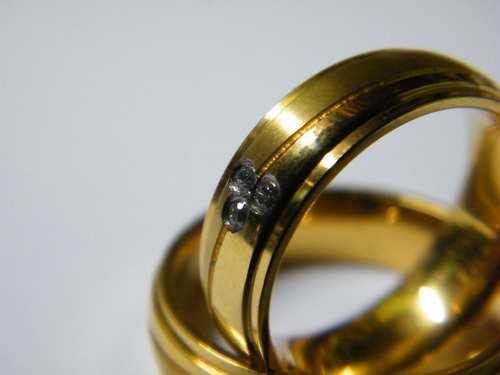 Anillo Elegante De Acero Para Bodas- Compromisos.