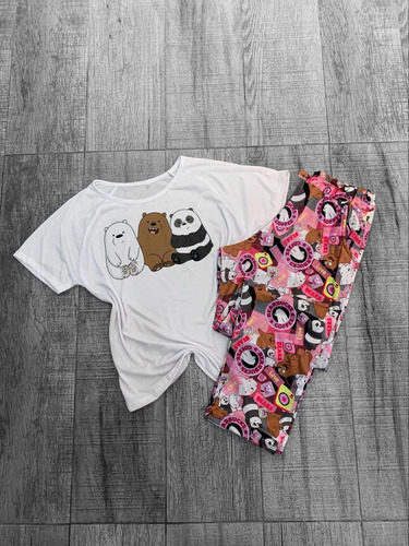 Pijama Largo Osos Escandalosos Pantalon + Remera