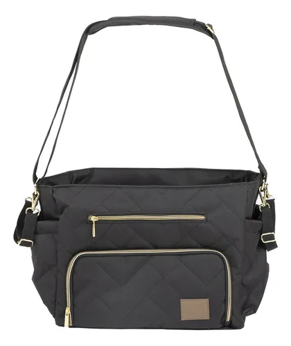 Bolso Maternal Pañalera Infanti Motto Gold Negro / Pimpo