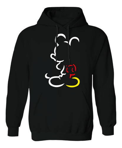 Sudadera Negra Con Gorro Para Adulto Mickey Mouse Silueta