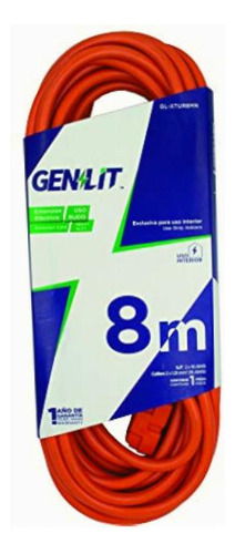 Genlit Gl-xtur8mn Extensión Uso Rudo 8 M Color Naranja