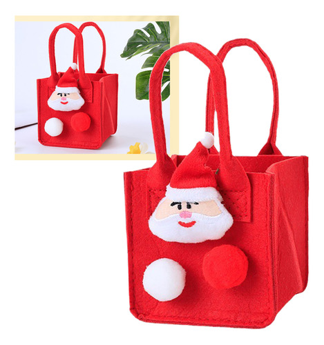 Bolsa De Fieltro Navideño Para Caramelos, Bolsa De Regalo Pa