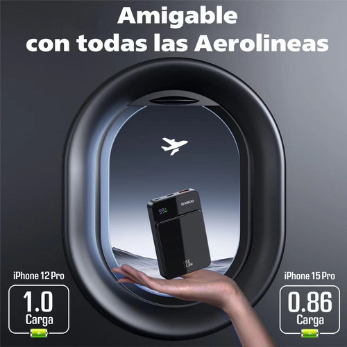 Power Bank Batería Portátil Con Magsafe 5000mah Kbod Pwr-10 Color Negro