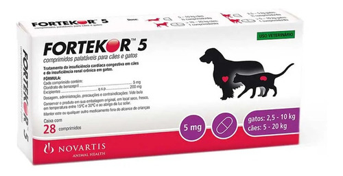 Fortekor 5 Novartis 28 Comprimidos - Lojamultitec