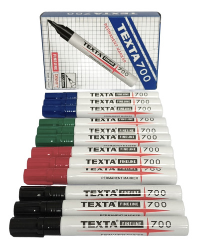 Kit 12 Canetas Texta 700 Marcador De Pele Cirúrgico - Cores