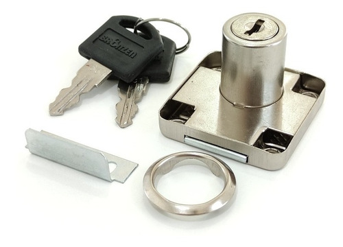 Imagen 3 de 4 de Cerradura Para Mueble Cuadrada 19mm Llave Entera 12 Unidades