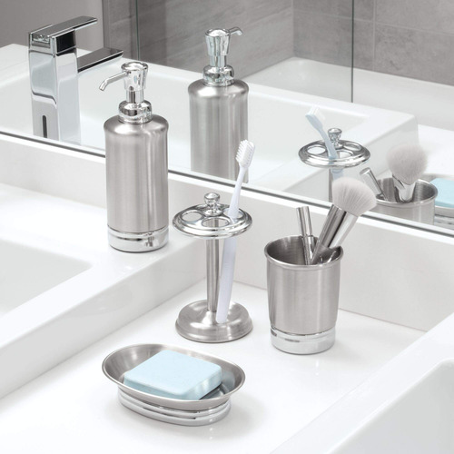 Soporte De Acero Para Cepillos De Dientes 4 Compartimentos N