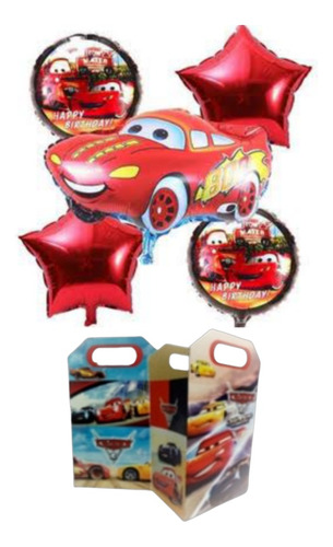 Cars Set Globos Decoración Más Cajas Dulceras 40 Niños 