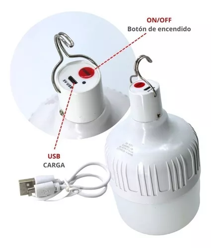 FOCO LED PORTÁTIL DE 15W LUZ DE DÍA RECARGABLE USB AHORRA 80% DE ENERGÍA :  : Hogar y Cocina