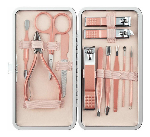 Kit Para El Cuidado De Las Uñas En Estuche Viajero De Cuero