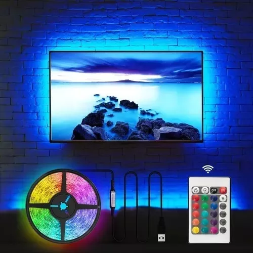 Tira Led Tv Luces Multicolor Decoración Sala Ambiente
