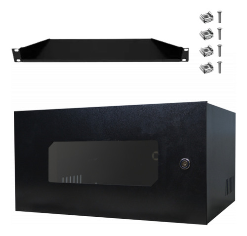 Mini Rack Organizador 5u Acrílica Onix Para Dvr Com Bandeja