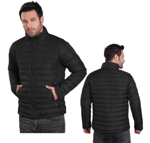 Imagen 2 de 4 de Chaqueta Hombre Acolchada Impermeable Invierno Cuello Alto Abrigo Moda Masculina Liviana Urbana Ropa De Calle Calidad Premium