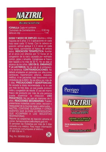 Descongestivo Nasal Naztril 30 Ml