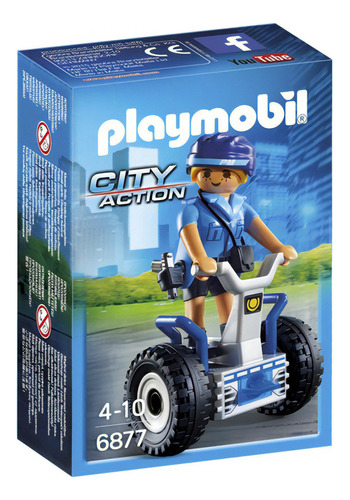 Playmobil 6877 City Action Policia Feminina Com Segway