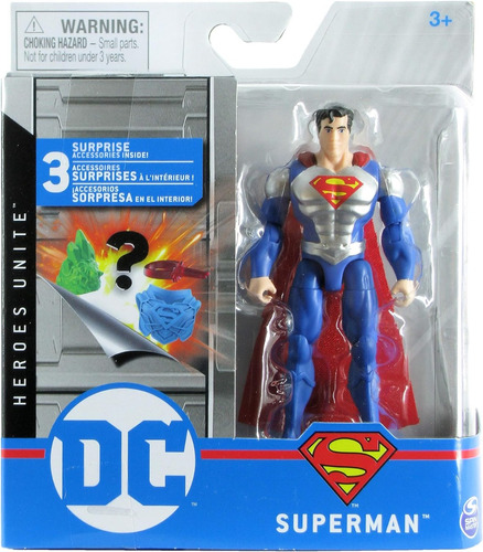 Figura Artic 10 Cm Superman Plateado Dc