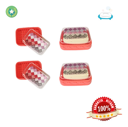 4 Jaboneras Para Baño Con Tapa Mediana