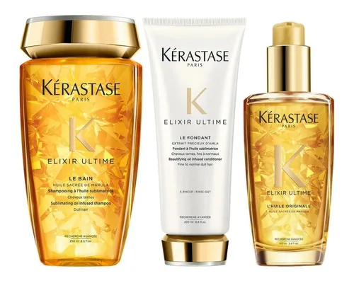 Combo Kerastase Elixir Ultime Shampoo+ Acondicionador+ Oleo