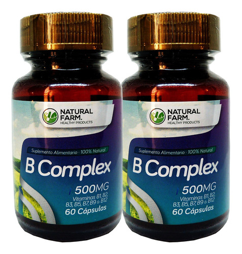 B Complex Vitaminas B1 B2 B3 B5 B7 B9 Y B12 500mg Potente